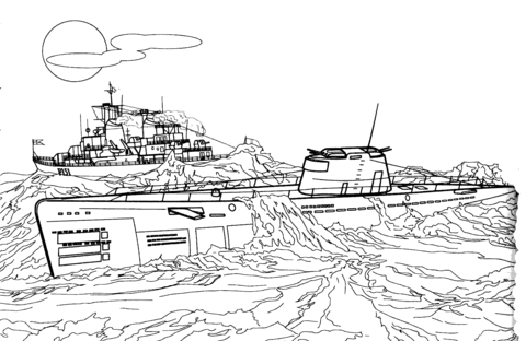 German Submarine U 2518 Coloring Page